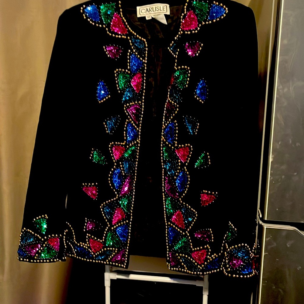 Vintage Sequins Velour Jacket